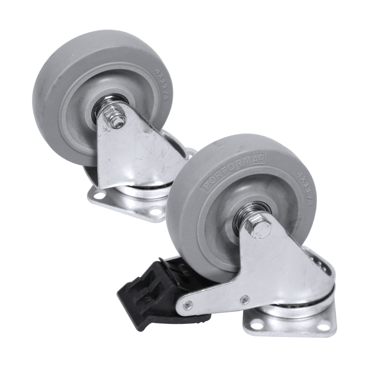 X-CASTER4GR95X65 Replacement 4" Industrial Caster Wheels With Plate
