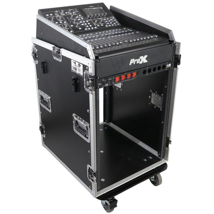 ProX T-16MRSS13ULT Road Case For 13U Top 16U Front 19" Rackmount+Two Side Tables