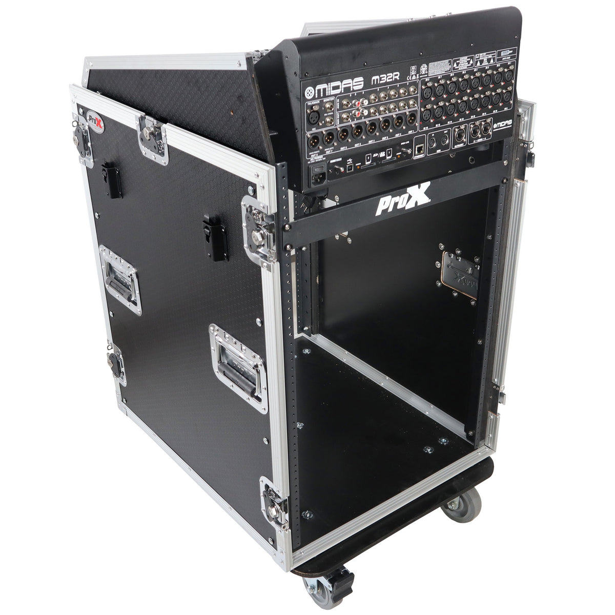 ProX T-16MRSS13ULT Road Case For 13U Top 16U Front 19" Rackmount+Two Side Tables