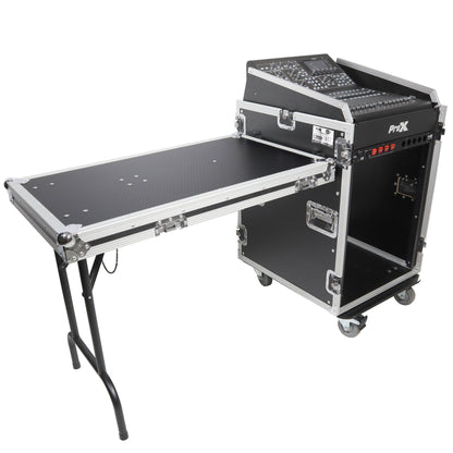 ProX T-16MRSS13ULT Road Case For 13U Top 16U Front 19" Rackmount+Two Side Tables