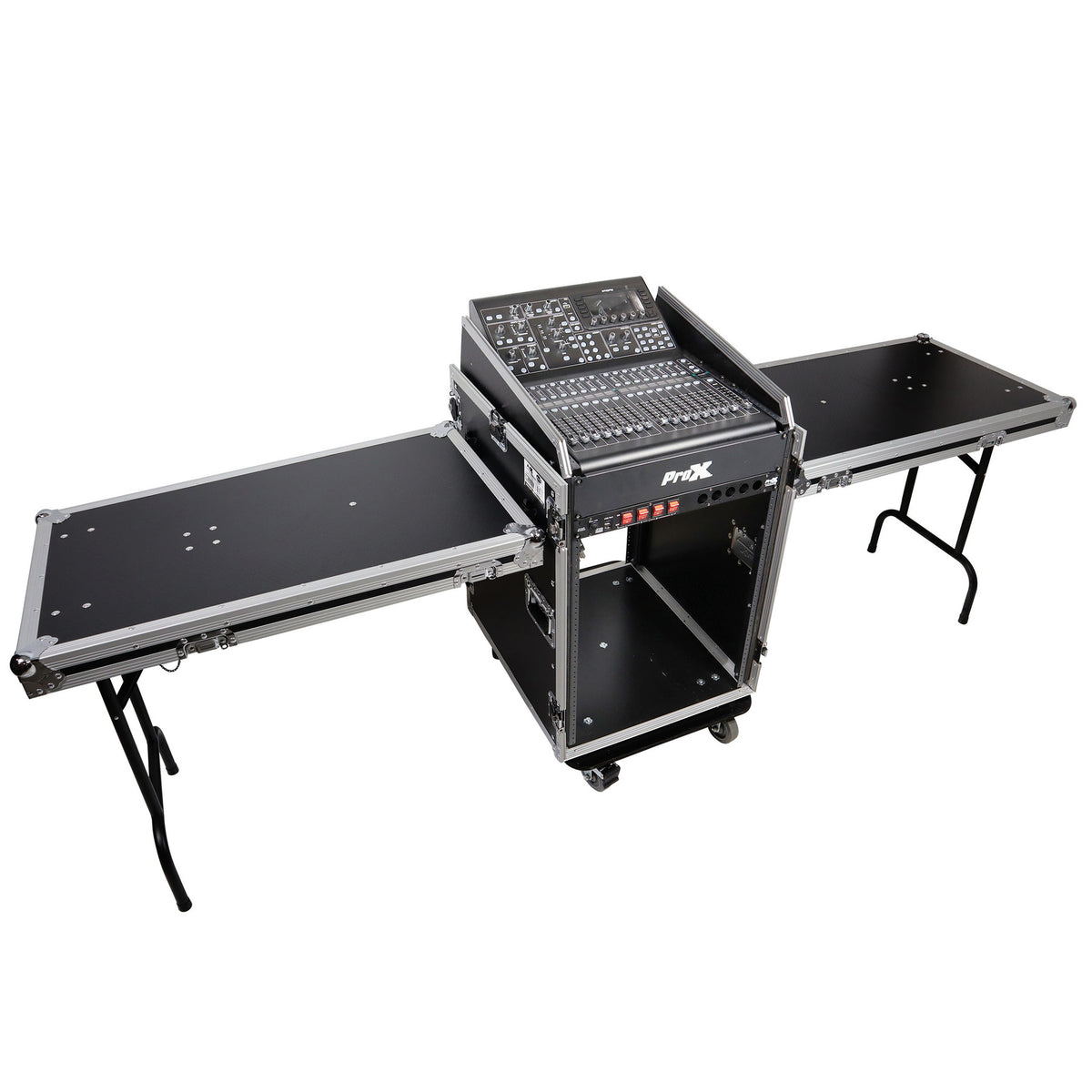 ProX T-16MRSS13ULT Road Case For 13U Top 16U Front 19" Rackmount+Two Side Tables