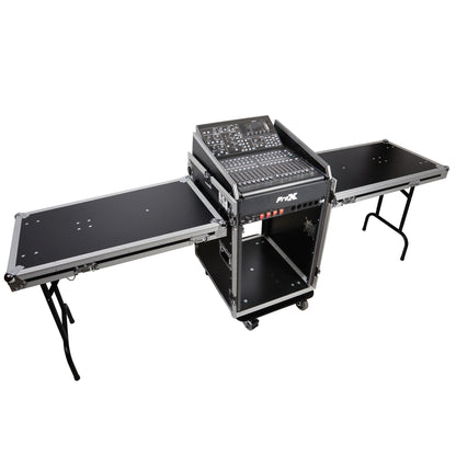 ProX T-16MRSS13ULT Road Case For 13U Top 16U Front 19" Rackmount+Two Side Tables