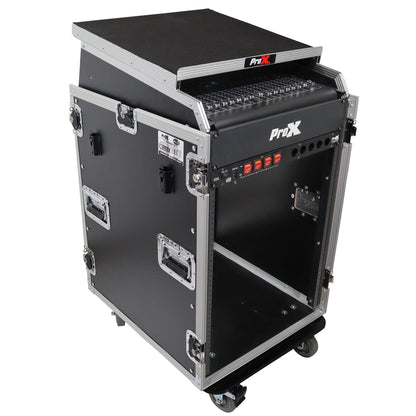 ProX T-16MRSS13ULT Road Case For 13U Top 16U Front 19" Rackmount+Two Side Tables