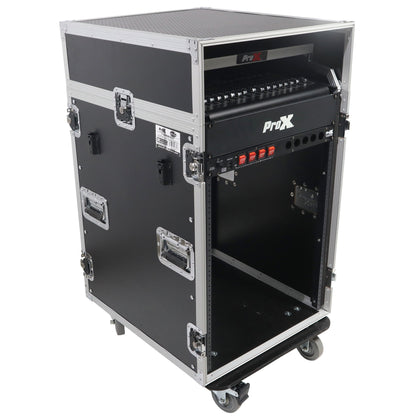 ProX T-16MRSS13ULT Road Case For 13U Top 16U Front 19" Rackmount+Two Side Tables