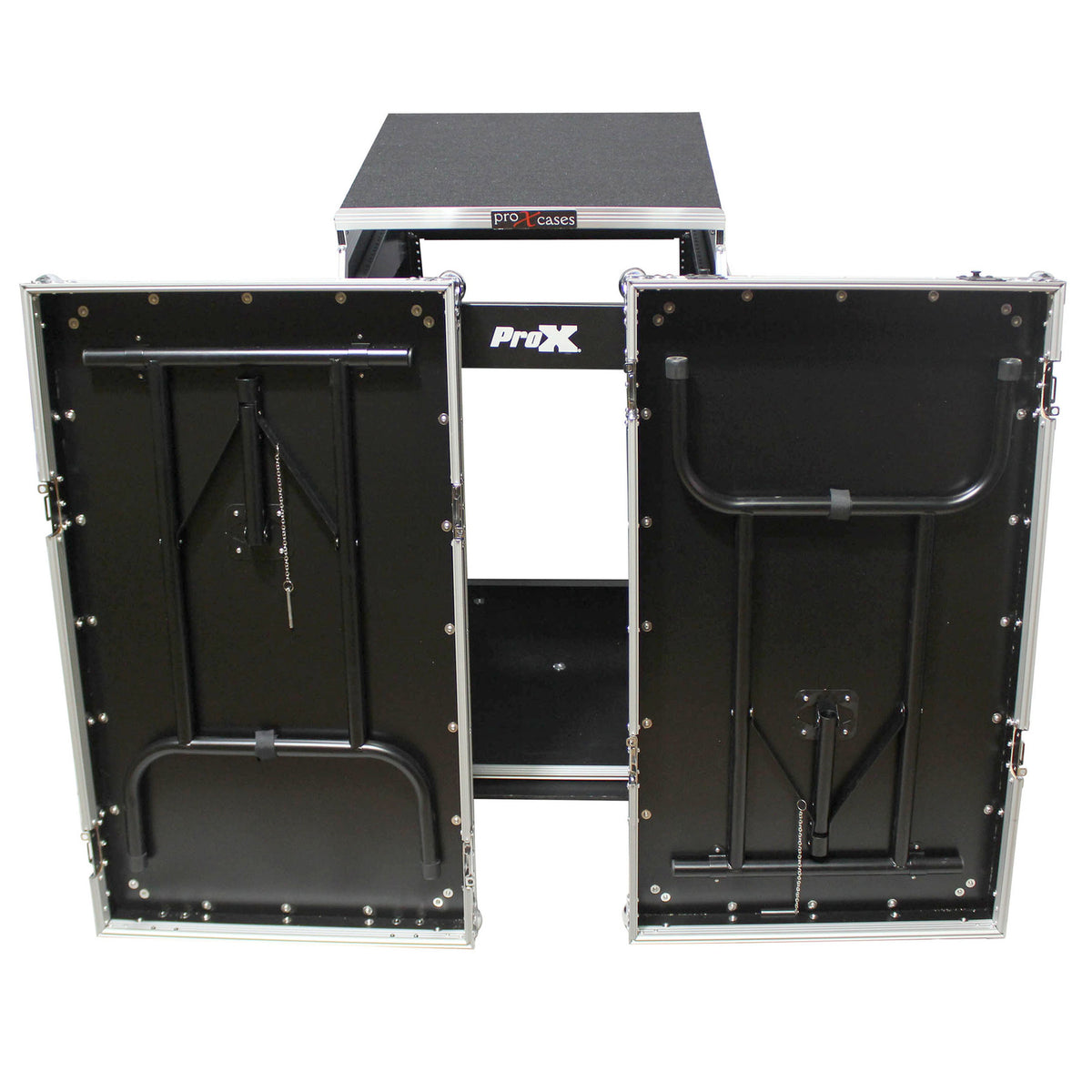 ProX T-16MRSS13ULT Road Case For 13U Top 16U Front 19" Rackmount+Two Side Tables