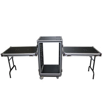 ProX T-16RSPWDT ATA Road Case For Amp Rack w/16U Space 20" Depth+Two Side Tables