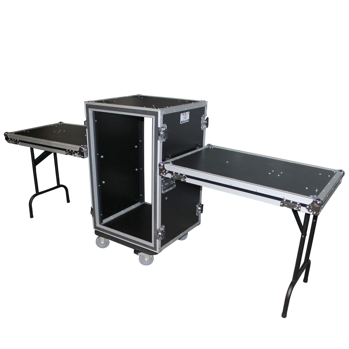 ProX T-16RSPWDT ATA Road Case For Amp Rack w/16U Space 20" Depth+Two Side Tables