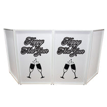 XF-SNYTOAST Set of 2 New Year Toast Facade Enhancement Scrims, Black on White