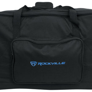 Rockville SB15 v2 Rolling Travel Bag w/Wheels For Most 15" DJ PA Speakers+Stands