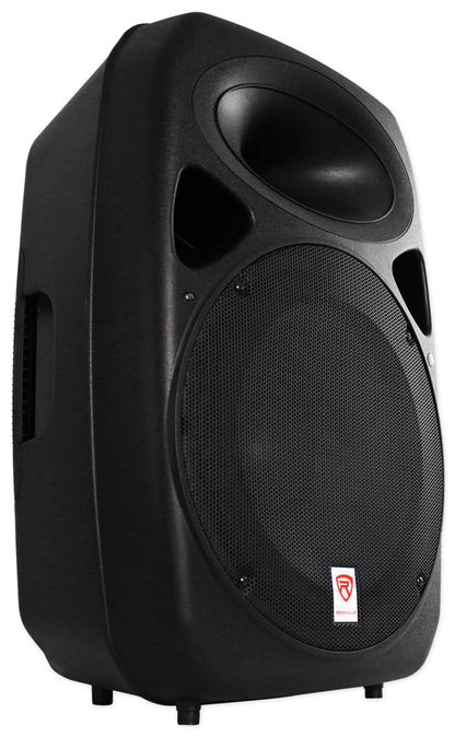 Rockville 15" 1500W Powered DJ/PA Speaker, Bluetooth, USB/SD/FM, Wired Microphone, Class-D Amp, 2.5" Voice Coil, Remote Control, EQ Presets, Lightweight ABS, Perfect for Events