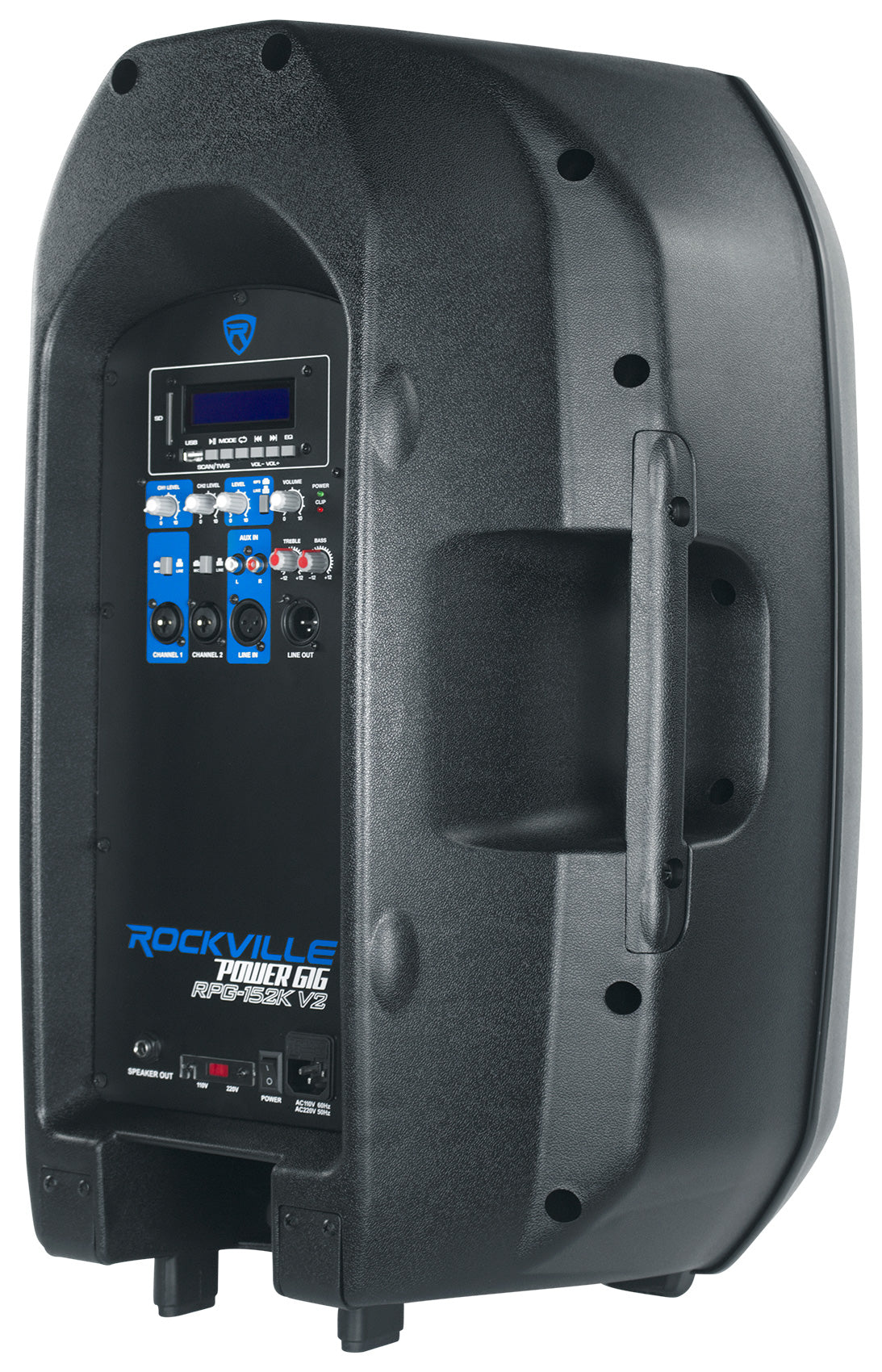 Rockville 15" 1500W Powered DJ/PA Speaker, Bluetooth, USB/SD/FM, Wired Microphone, Class-D Amp, 2.5" Voice Coil, Remote Control, EQ Presets, Lightweight ABS, Perfect for Events