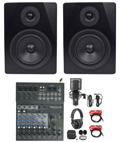 Home Recording Studio Kit w/ Monitors+Mixer/Interface+Mic+Headphones