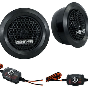 Pair Memphis Audio PRX10 1" PEI Car Audio Dome Tweeters w/ 2-Way Crossovers