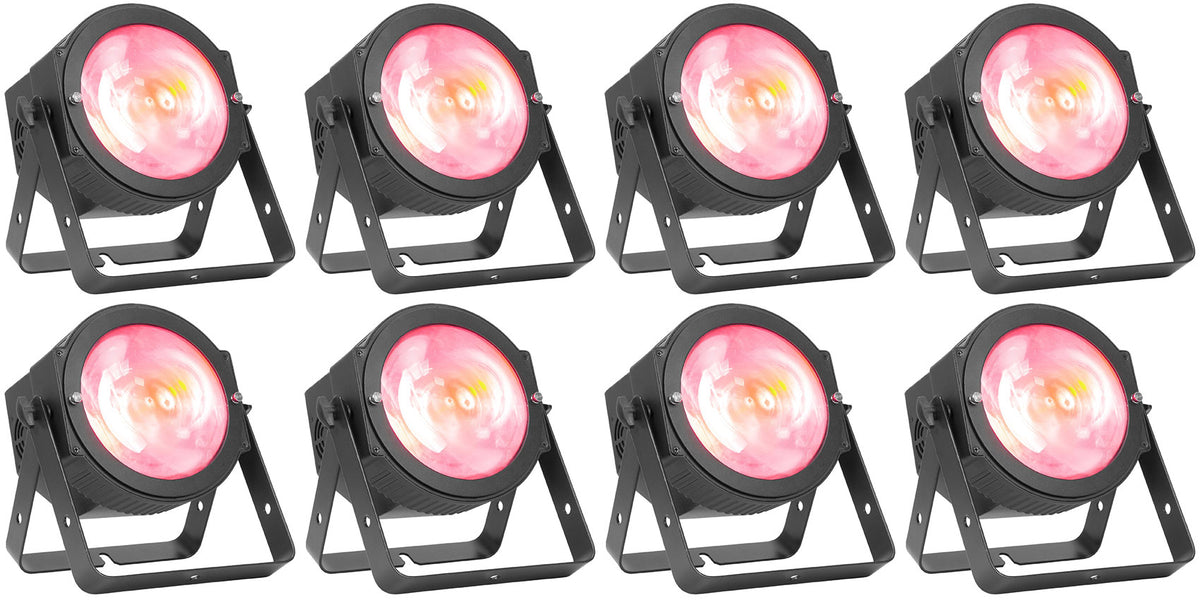 (8) DOTZ PAR 100 RF 100W RGB COB LED DMX Par Can Wash Lights