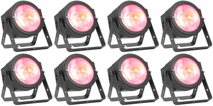 (8) DOTZ PAR 100 RF 100W RGB COB LED DMX Par Can Wash Lights