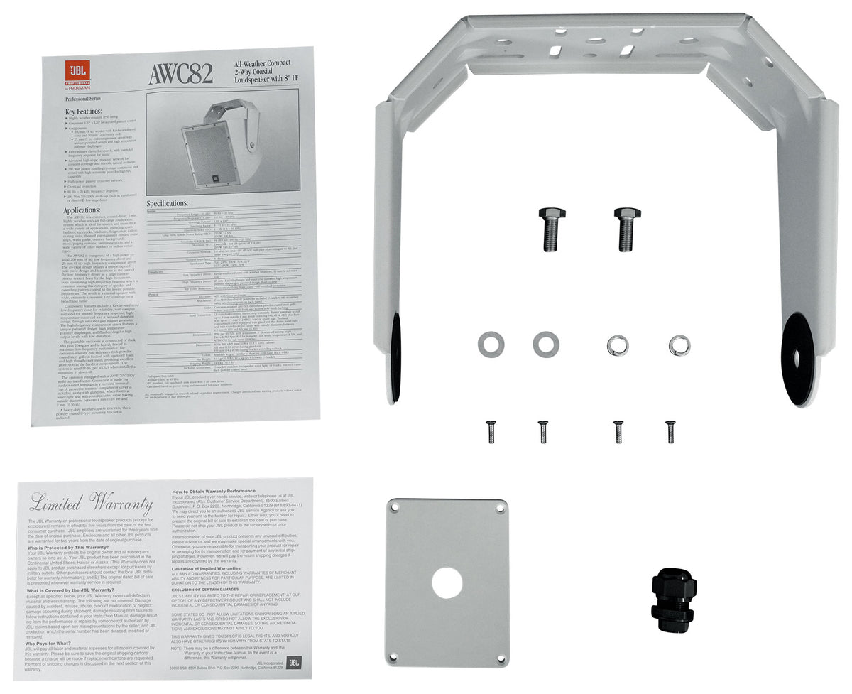 JBL AWC82 8" 200 Watt Indoor/Outdoor 70V Surface Mount Commercial Speaker