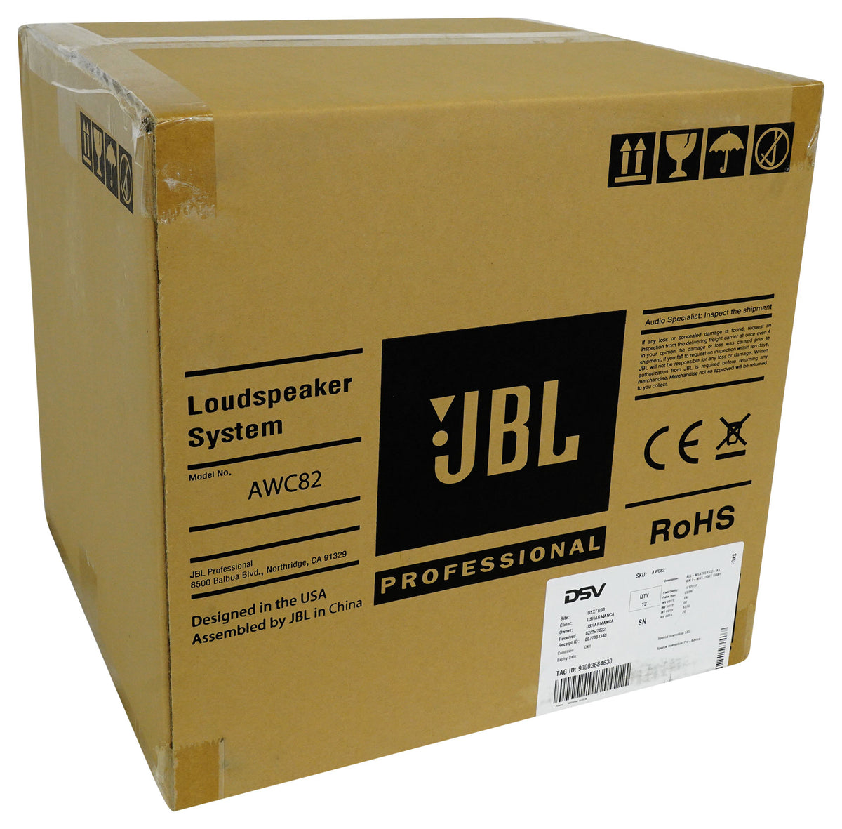 JBL AWC82 8" 200 Watt Indoor/Outdoor 70V Surface Mount Commercial Speaker