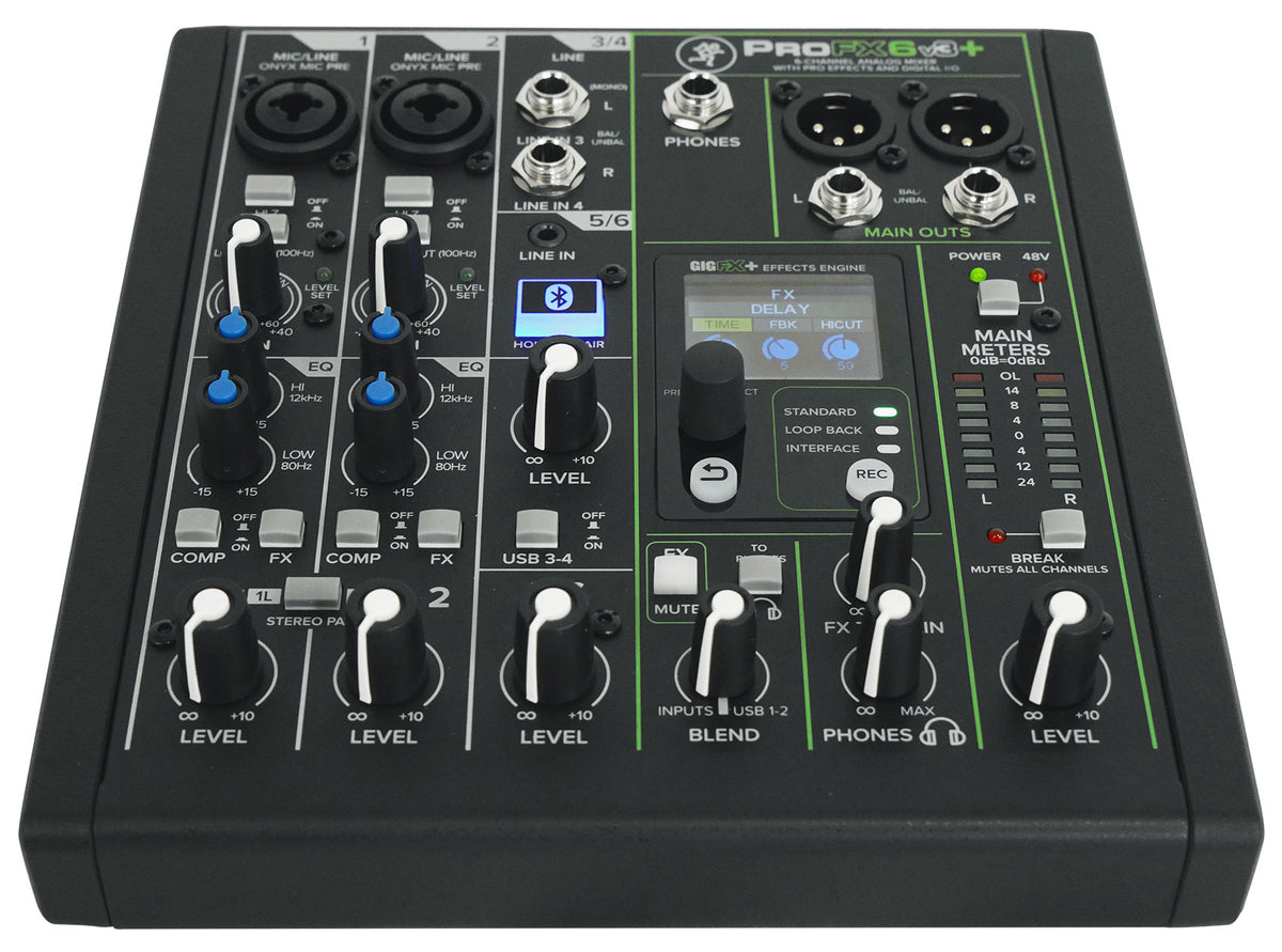 Mackie ProFX6v3+ 6-Channel Analog Mixer w/Enhanced FX/USB Recording/Bluetooth