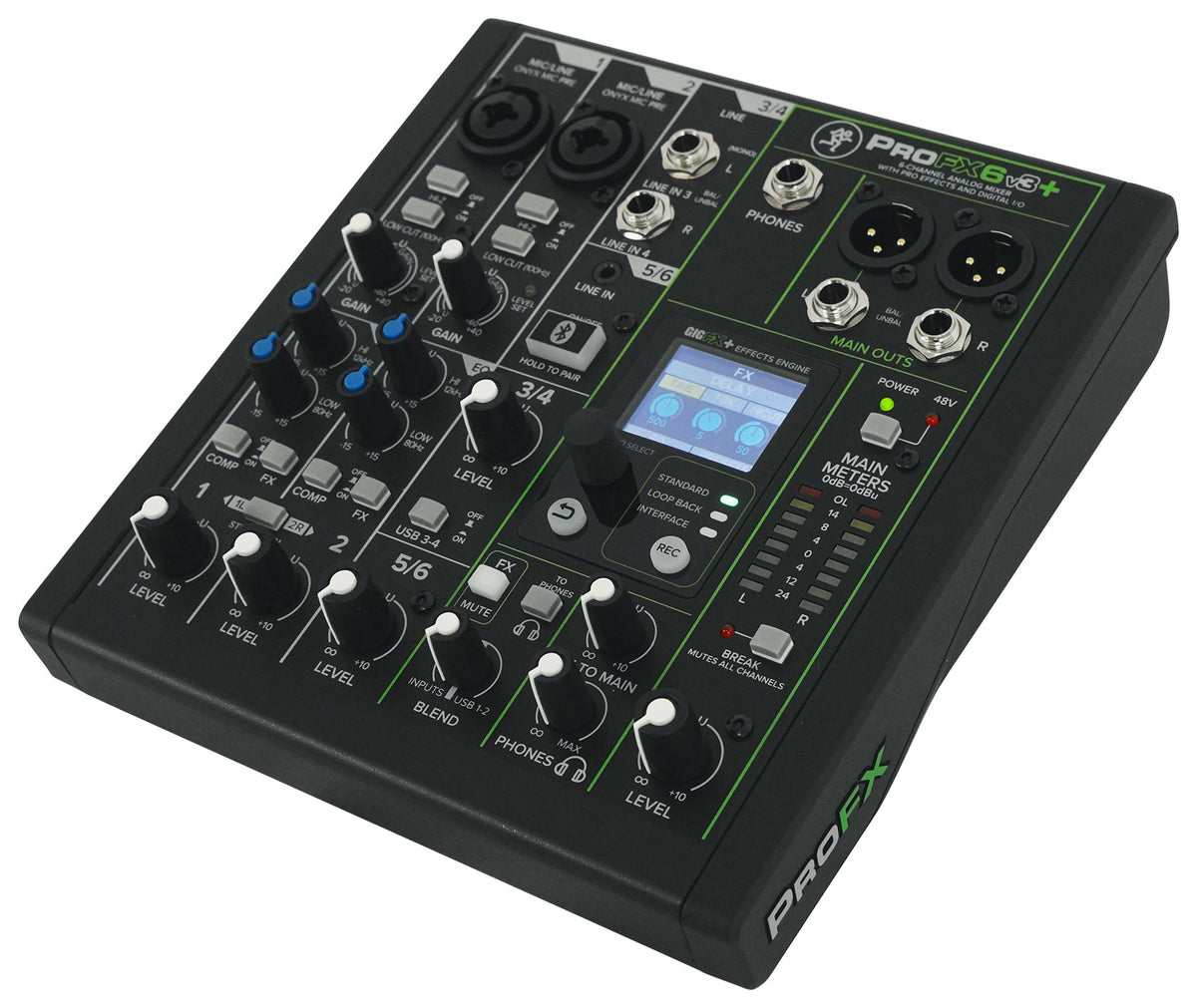 Mackie ProFX6v3+ 6-Channel Analog Mixer w/Enhanced FX/USB Recording/Bluetooth