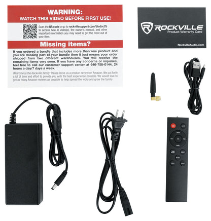 Rockville BLUDAC2B DAC/Bluetooth Amplifier Home Receiver USB/Optical/Sub Out