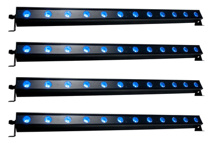 (4) ULTRA HEX BAR 12 12x10W RGBAW+UV LED DMX Wash Bar Lights
