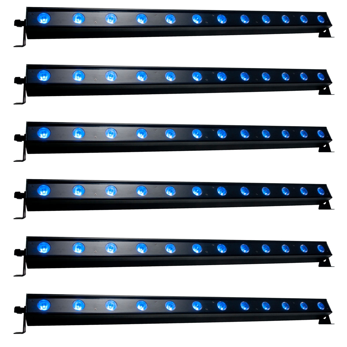 (6) ULTRA HEX BAR 12 12x10W RGBAW+UV LED DMX Wash Bar Lights