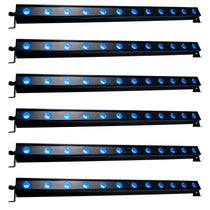 (6) ULTRA HEX BAR 12 12x10W RGBAW+UV LED DMX Wash Bar Lights