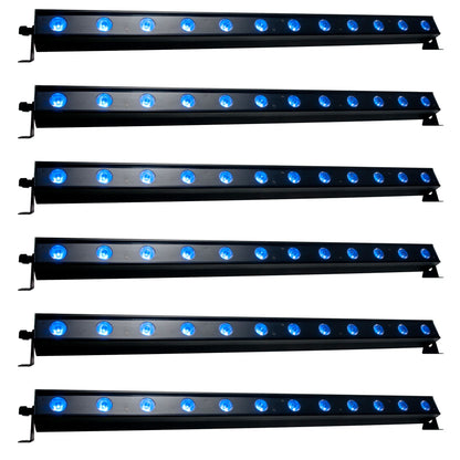(6) ULTRA HEX BAR 12 12x10W RGBAW+UV LED DMX Wash Bar Lights