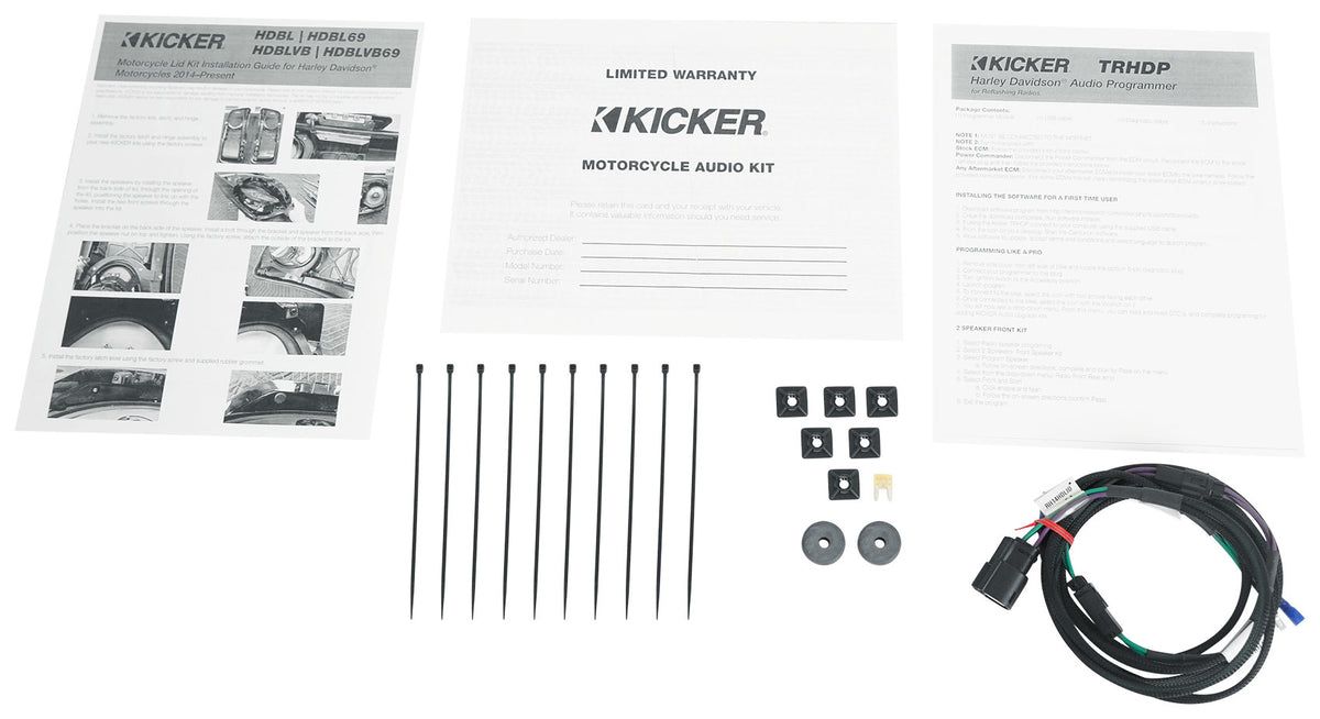 Kicker 46HDBL69 6x9" Saddlebag Speakers+Lids for 2014-Up Harley Davidson HDBL69