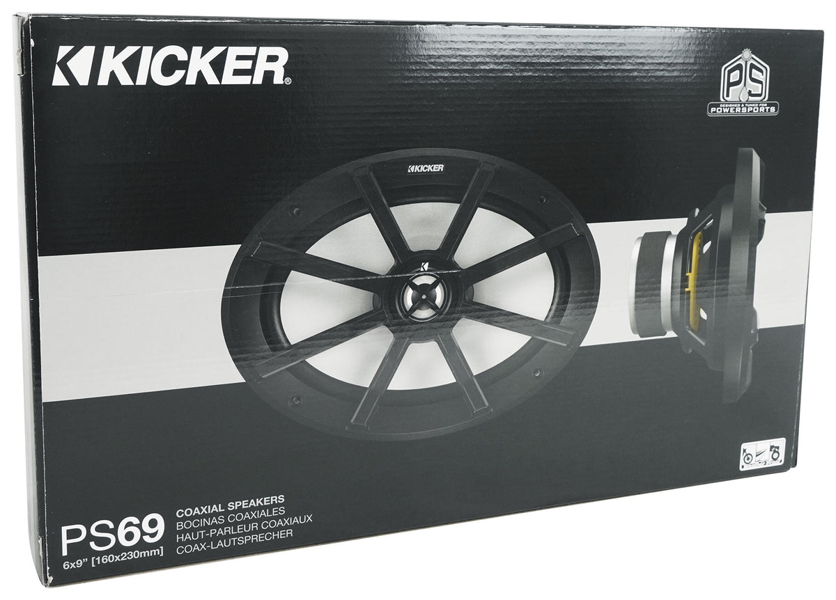 Kicker 46HDBL69 6x9" Saddlebag Speakers+Lids for 2014-Up Harley Davidson HDBL69