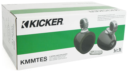 Pair Kicker 40KMMTESW 4" Mini Marine Tower Enclosures in White