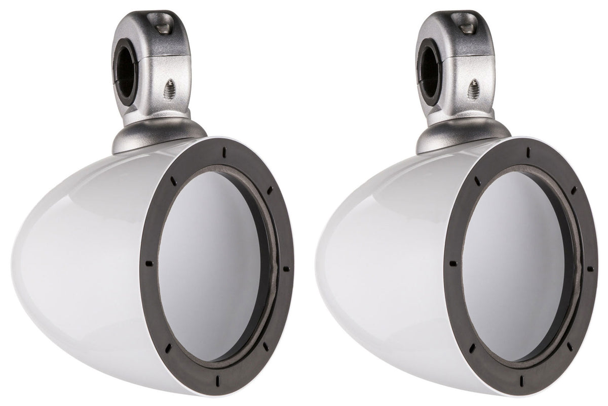 Pair Kicker 40KMMTESW 4" Mini Marine Tower Enclosures in White
