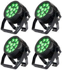 (4) 12P HEX IP Outdoor RGBAW + UV LED DMX Par Can Wash Up-Lights