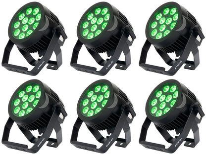 (6) 12P HEX IP Outdoor RGBAW+UV LED DMX Par Can Wash Up-Lights