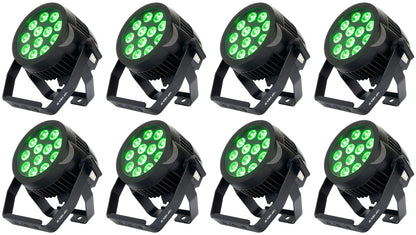(8) 12P HEX IP Outdoor RGBAW+UV LED DMX Par Can Wash Up-Lights