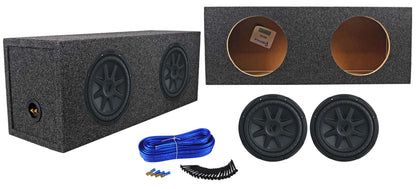 2) Kicker 44CVX104 10" CVX Comp VX 2400w Car Subwoofers+Sealed Sub Box Enclosure