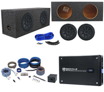 2) Kicker 44CVX104 CVX 10" Subwoofers+Sealed Sub Box Enclosure+Amplifier+Amp Kit
