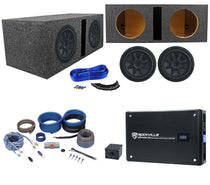 2) Kicker 44CVX104 CVX 10" Subwoofers+Vented Sub Box Enclosure+Amplifier+Amp Kit
