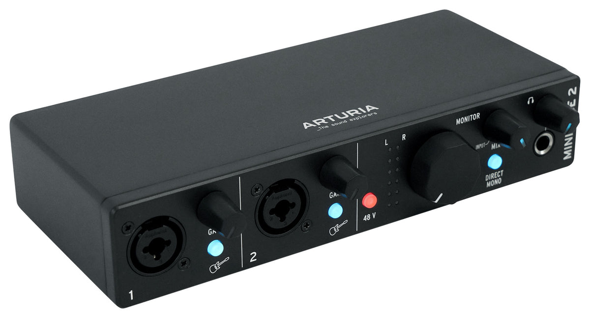 Arturia Minifuse 2 Black 2x2 USB MIDI Audio Recording Interface+Software