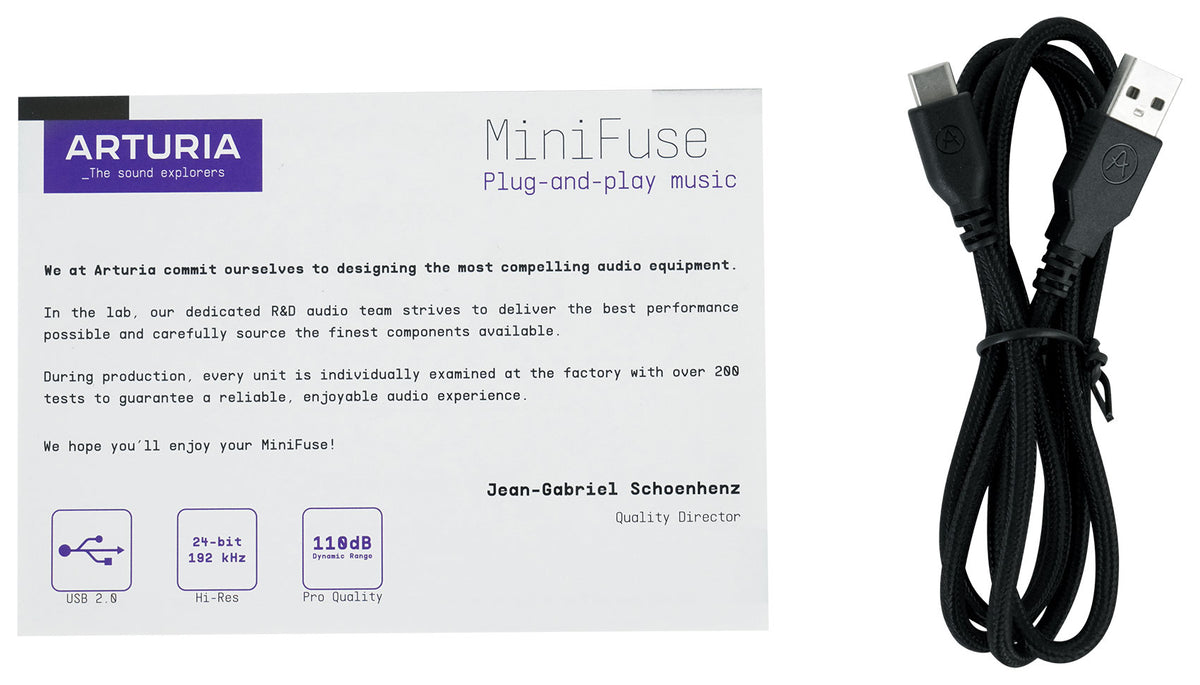 Arturia Minifuse 2 Black 2x2 USB MIDI Audio Recording Interface+Software