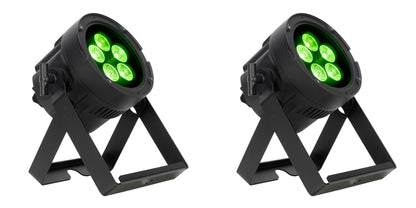 (2) American DJ Encore LP5IP 5x20W Outdoor RGBL LED DMX Par Can Wash Lights