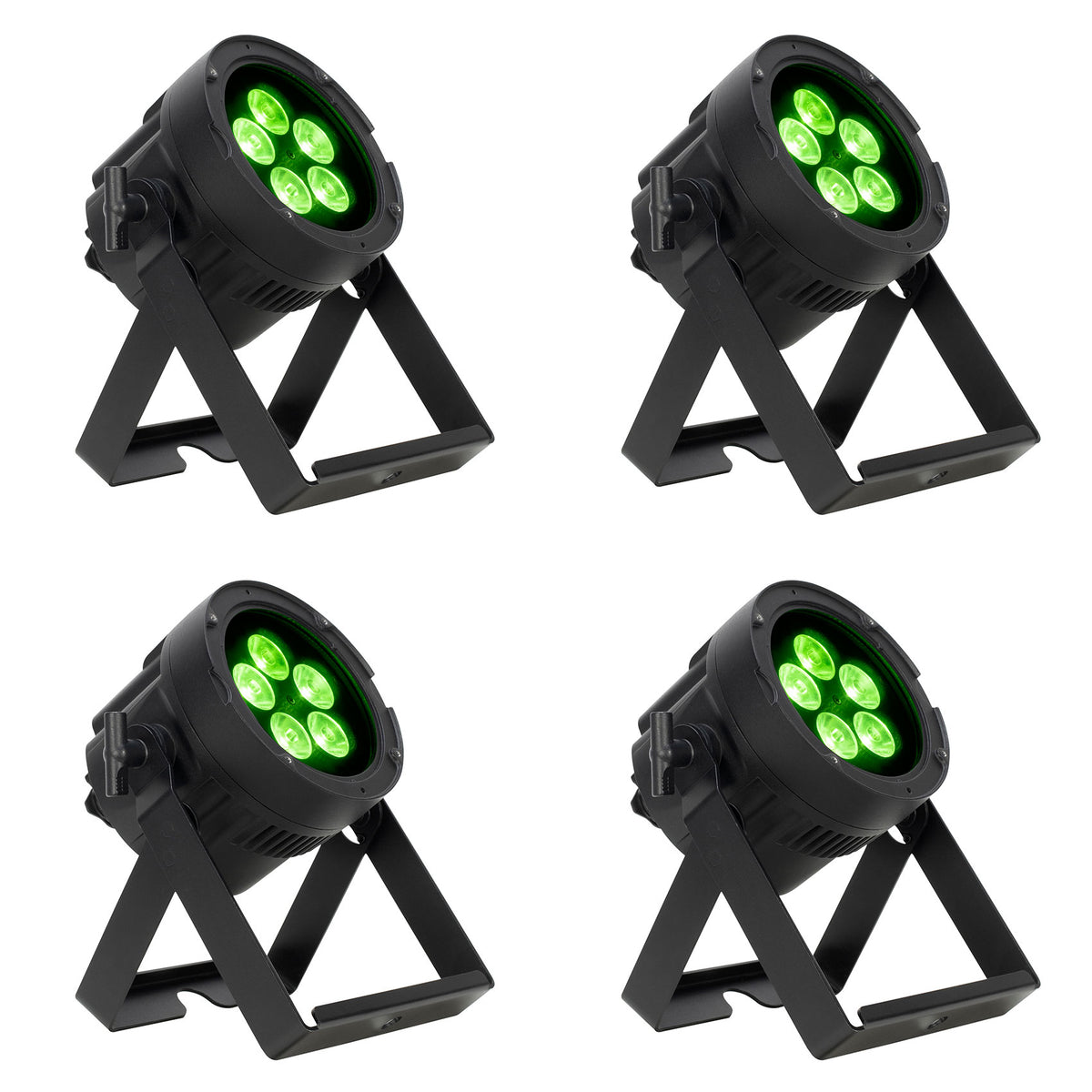 (4) Encore LP5IP 5x20W Outdoor RGBL LED DMX Par Can Wash Lights