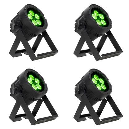 (4) Encore LP5IP 5x20W Outdoor RGBL LED DMX Par Can Wash Lights