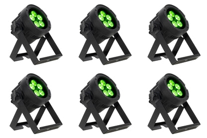 (6) Encore LP5IP 5x20W Outdoor RGBL LED DMX Par Can Wash Lights