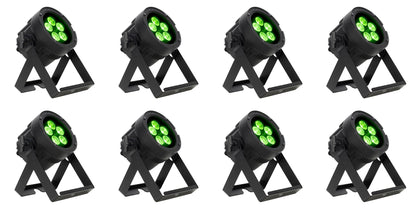 (8) Encore LP5IP 5x20W Outdoor RGBL LED DMX Par Can Wash Lights