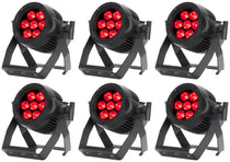 (6) Encore LP7IP 7x20W Outdoor RGBL LED DMX Par Can Wash Lights