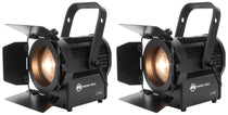 (2) American DJ ENCORE FR50Z 50W WW DMX Fresnel Beam Lights w/Barn Doors