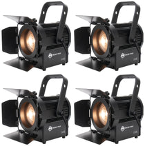 (4) ENCORE FR50Z 50W WW DMX Fresnel Beam Lights with Barn Doors