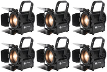 (6) ENCORE FR50Z 50W WW LED DMX Fresnel Beam Lights w/ Barn Doors