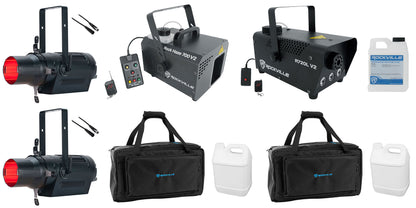 (2) ENCORE PROFILE PRO COLOR DMX Ellipsoidal Spotlights+Hazer+Fogger
